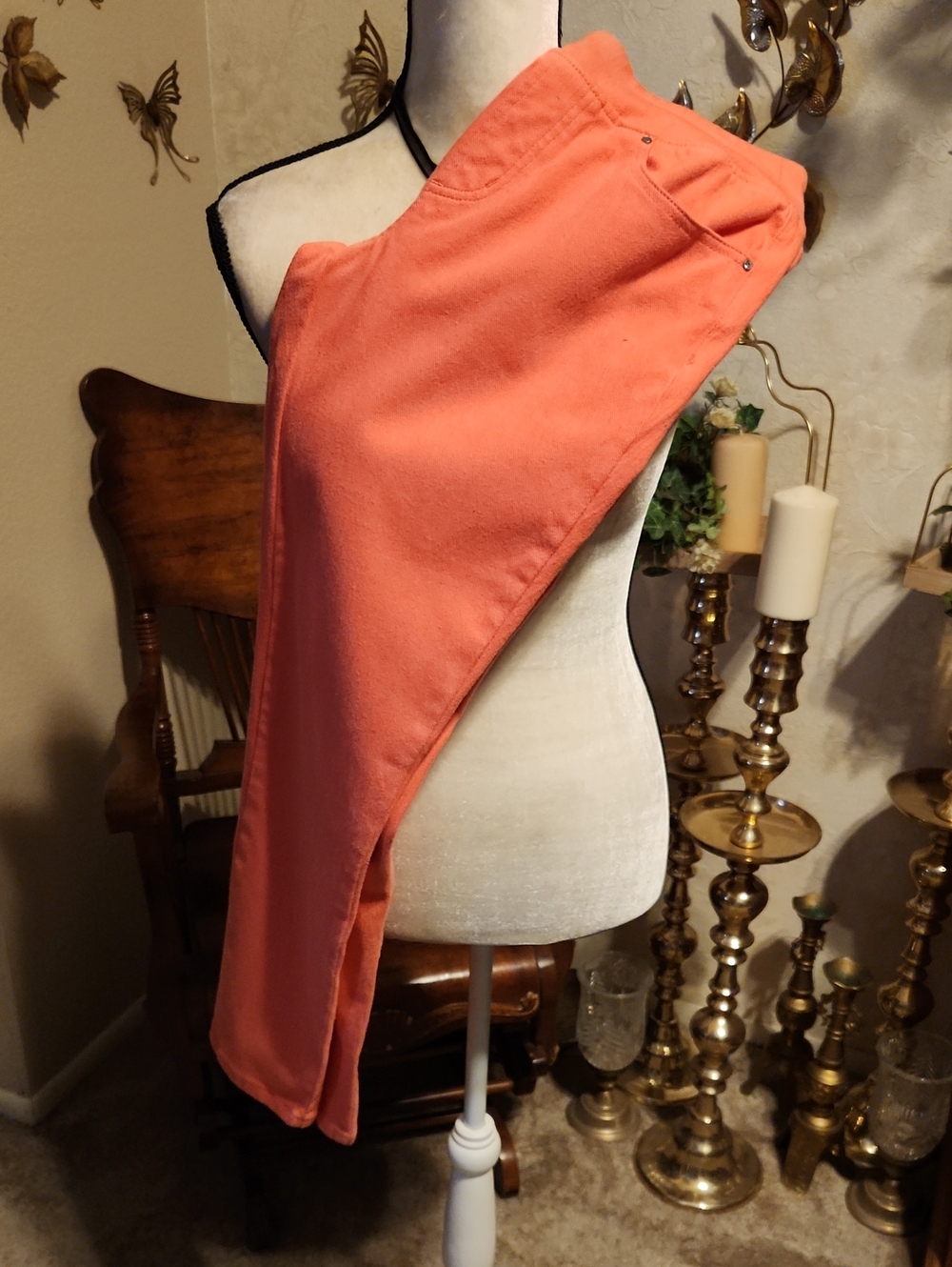 Belle by Kim Gravel Coral Skinny Jeans